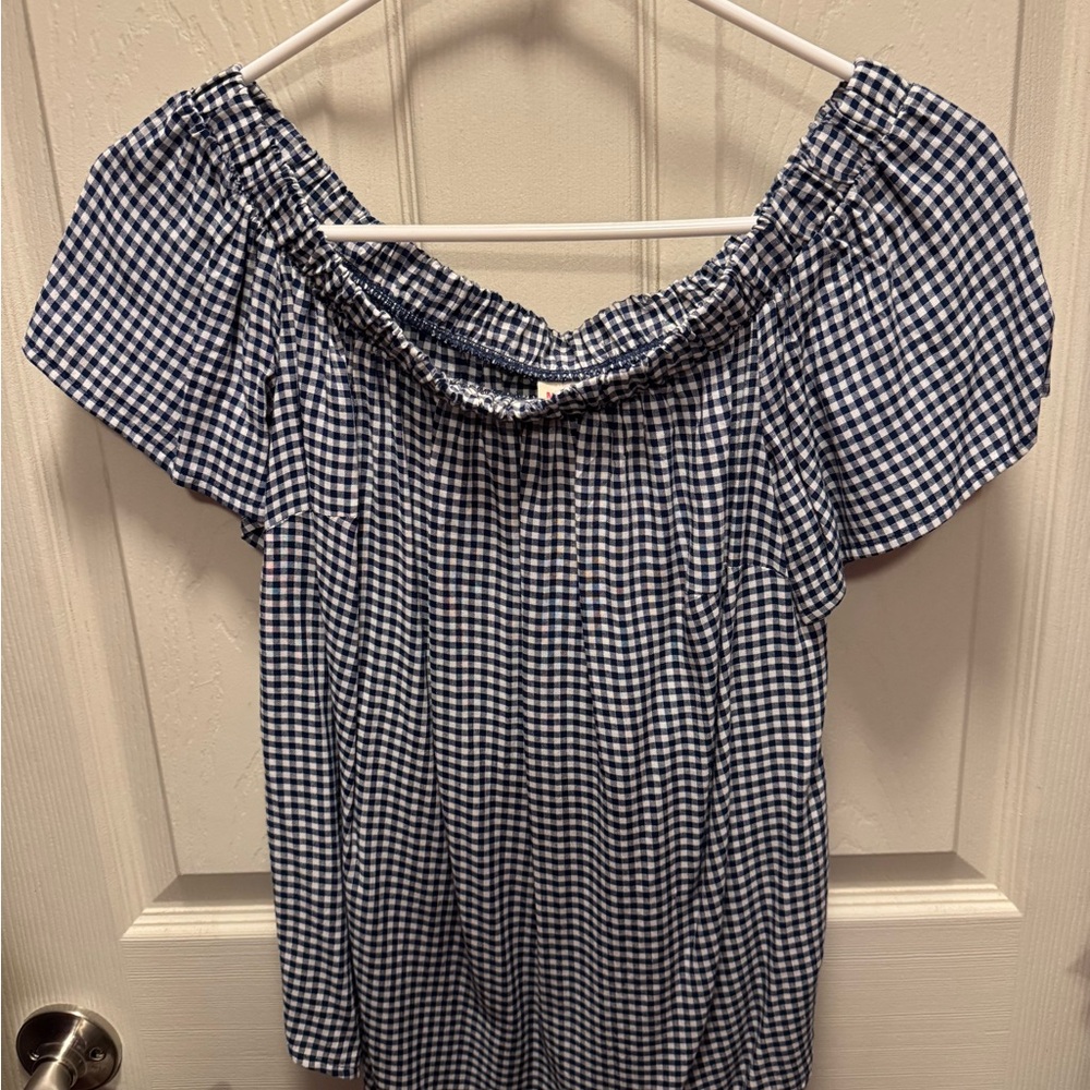 Mossimo Supply Co. Black and White Puff Sleeve Blouse